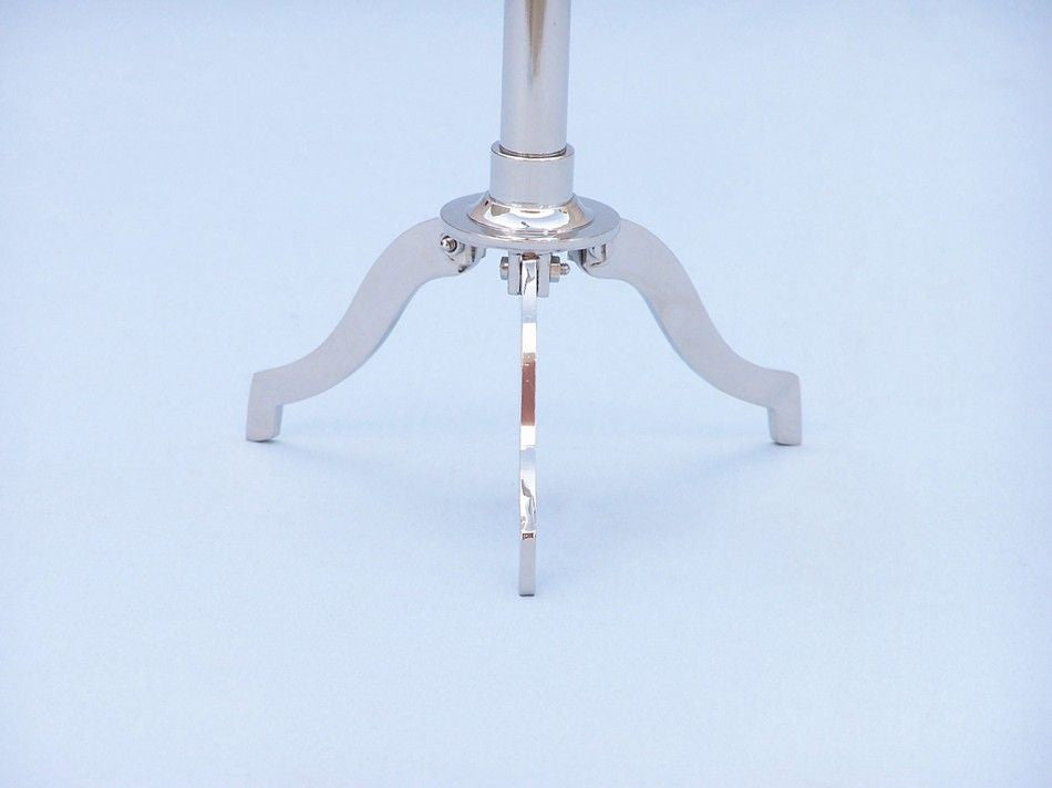 Chrome with Leather Telescope on Stand 17"