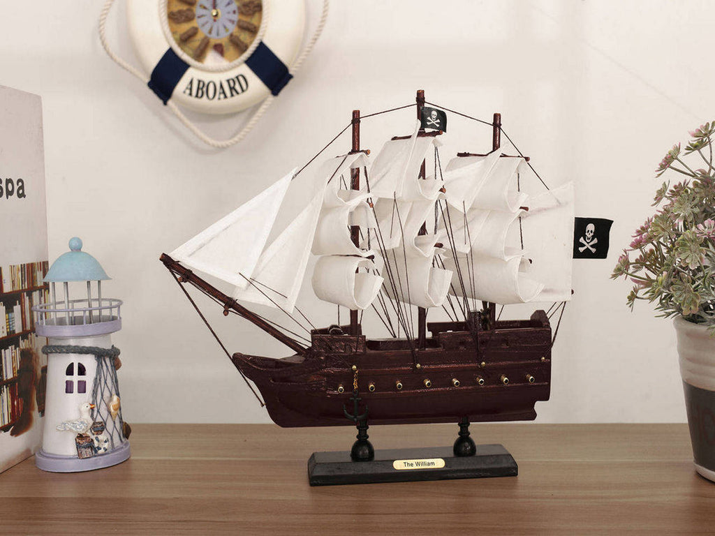 Wooden Calico Jacks The William White Sails Model Pirate Ship 12"