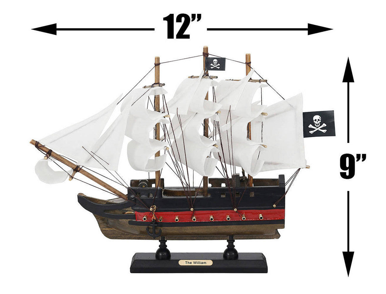 Wooden Calico Jacks The William White Sails Limited Model Pirate Ship 12"