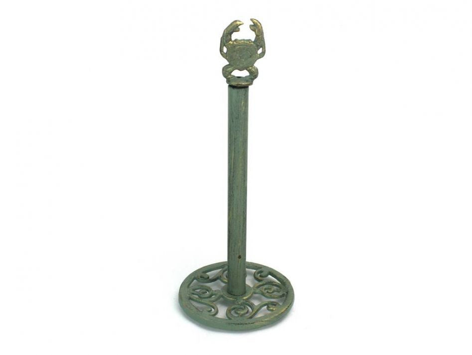 Antique Bronze Cast Iron Crab Extra Toilet Paper Stand 16"