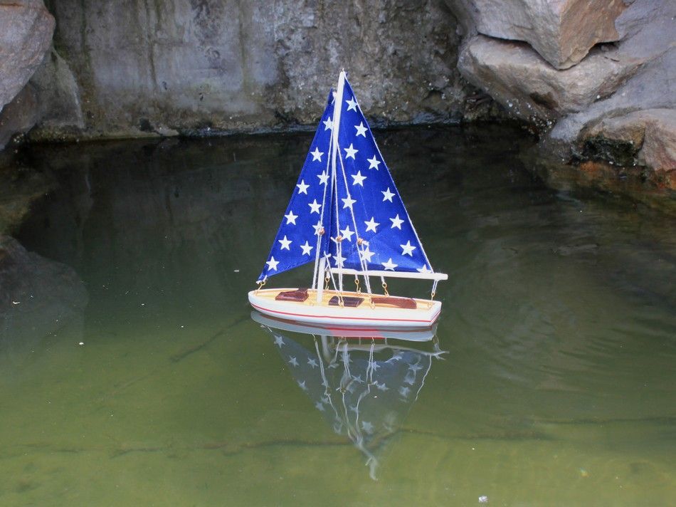 Wooden It Floats 12" - Big Stars Floating Sailboat Model
