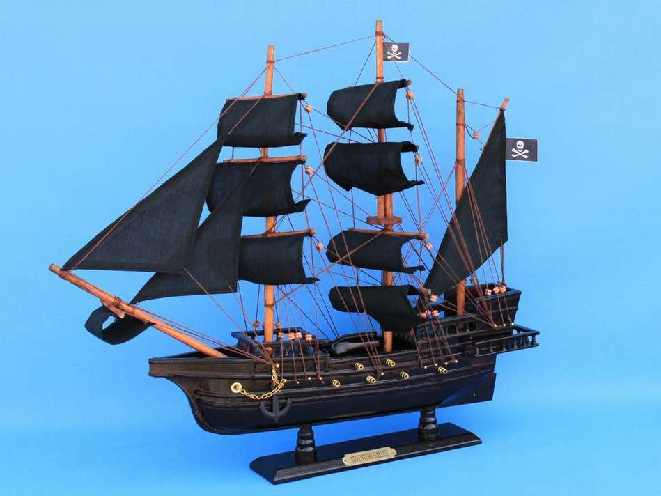 Wooden Captain Kidd's Adventure Galley Model Pirate Ship 20"