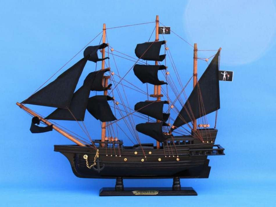 Wooden John Halsey's Charles Pirate Ship Model 20"