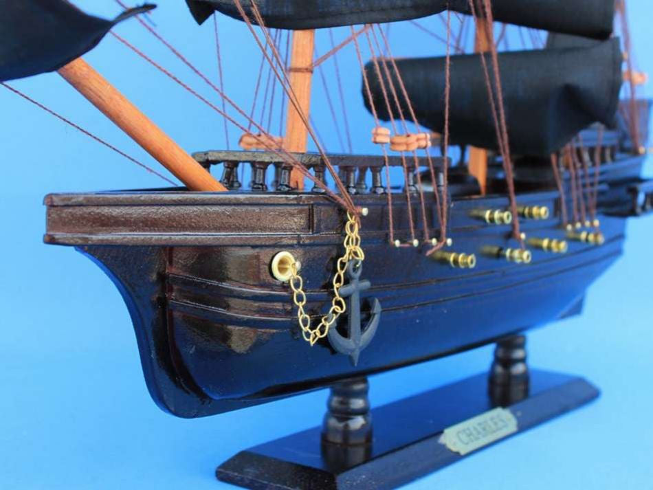 Wooden John Halsey's Charles Pirate Ship Model 20"