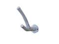 Whitewashed Cast Iron Tree Branch Double Decorative Metal Wall Hooks 5"