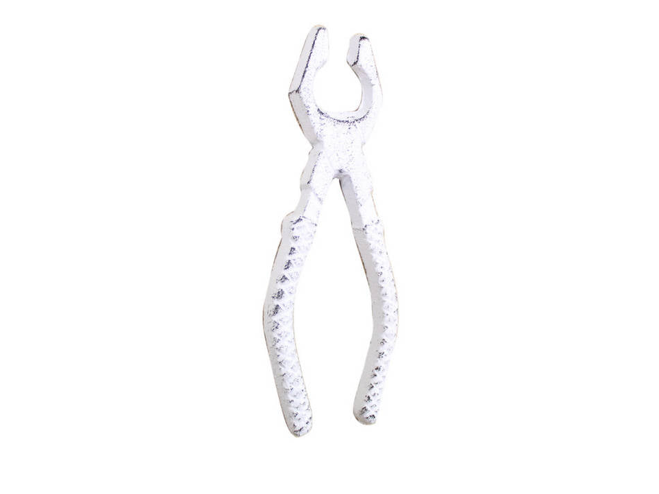 Whitewashed Cast Iron Pliers Bottle Opener 6"