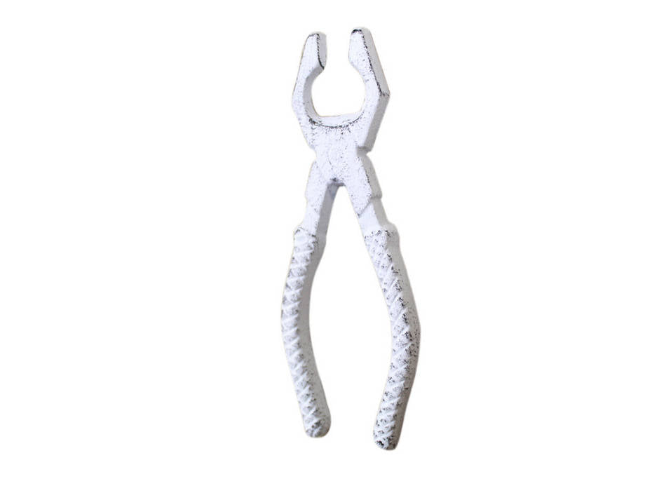 Whitewashed Cast Iron Pliers Bottle Opener 6"