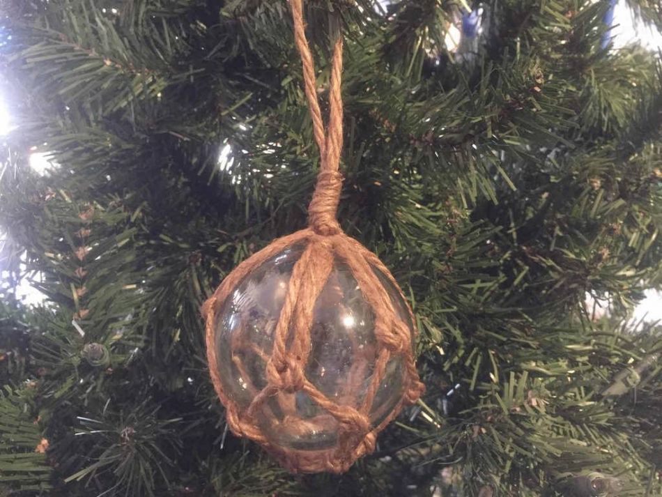 Clear Japanese Glass Ball Fishing Float Decoration Christmas Ornament 3"