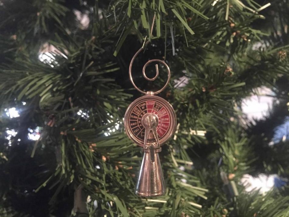 Solid Brass Titanic Engine Telegraph Christmas Ornament 4"