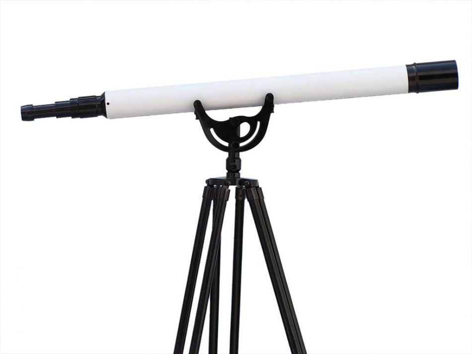 Floor Standing Oil-Rubbed Bronzed-White Leather with Black Stand Anchormaster Telescope 65"