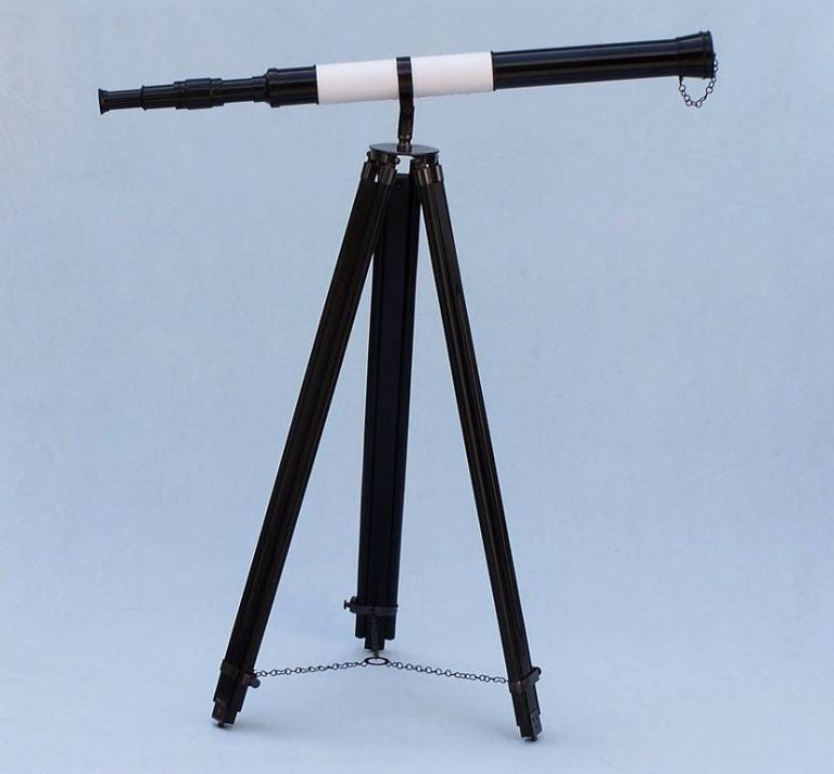 Admirals Floor Standing Oil Rubbed Bronze-White Leather with Black Stand Telescope 60"