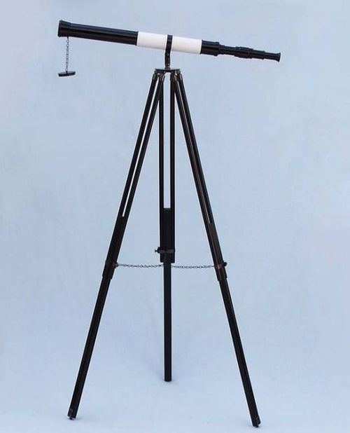 Admirals Floor Standing Oil Rubbed Bronze-White Leather with Black Stand Telescope 60"