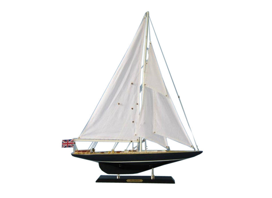 Wooden Velsheda Limited Model Sailboat Decoration 27"