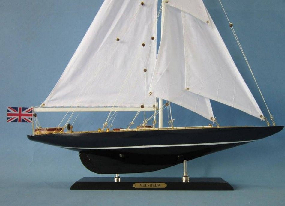 Wooden Velsheda Limited Model Sailboat Decoration 27"