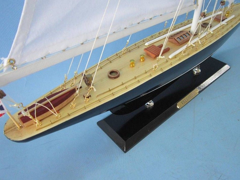 Wooden Velsheda Limited Model Sailboat Decoration 27"