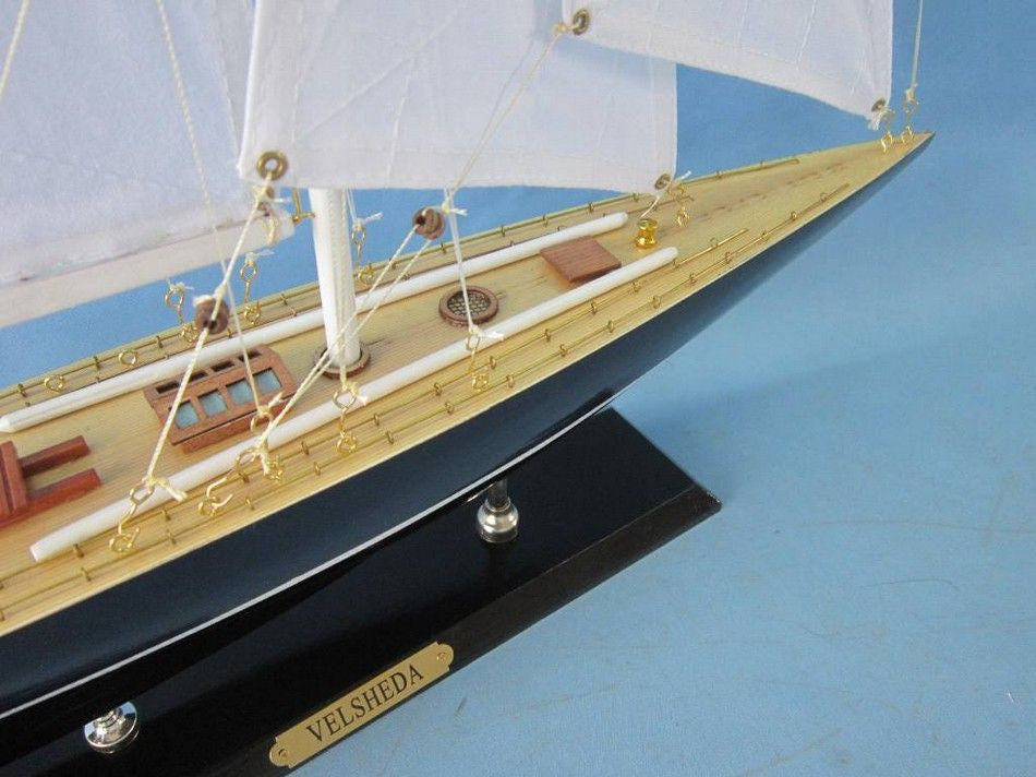 Wooden Velsheda Limited Model Sailboat Decoration 27"