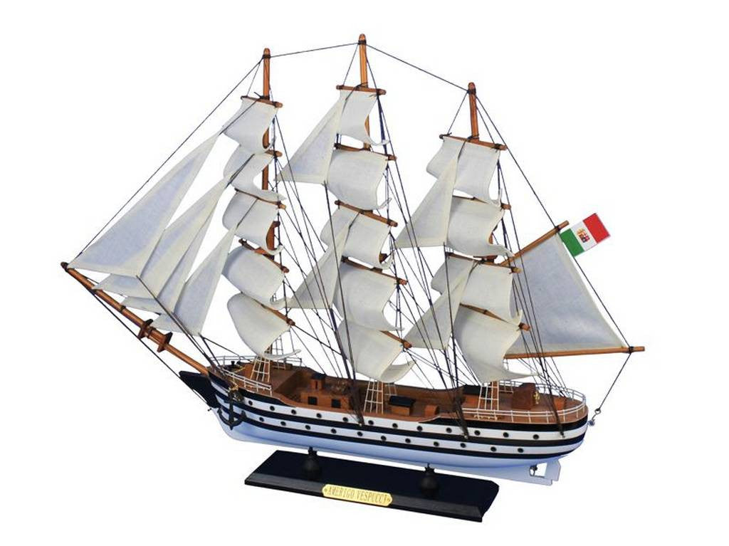 Wooden Amerigo Vespucci 24" Tall Model Ship