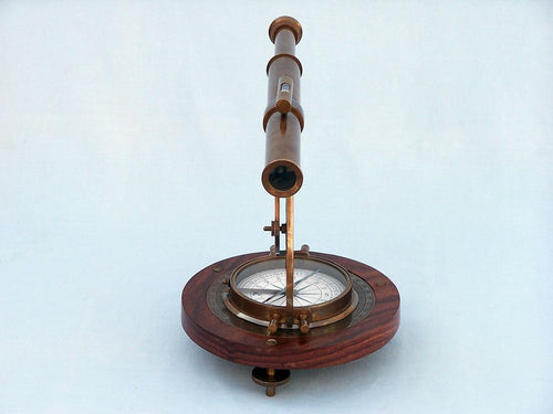 Antique Brass Alidade Compass 14"