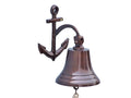 Antique Copper Hanging Anchor Bell 10"