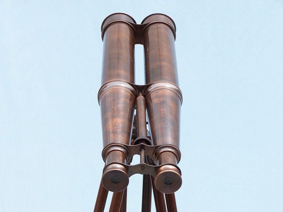 Floor Standing Admiral's Antique Copper Binoculars 62"