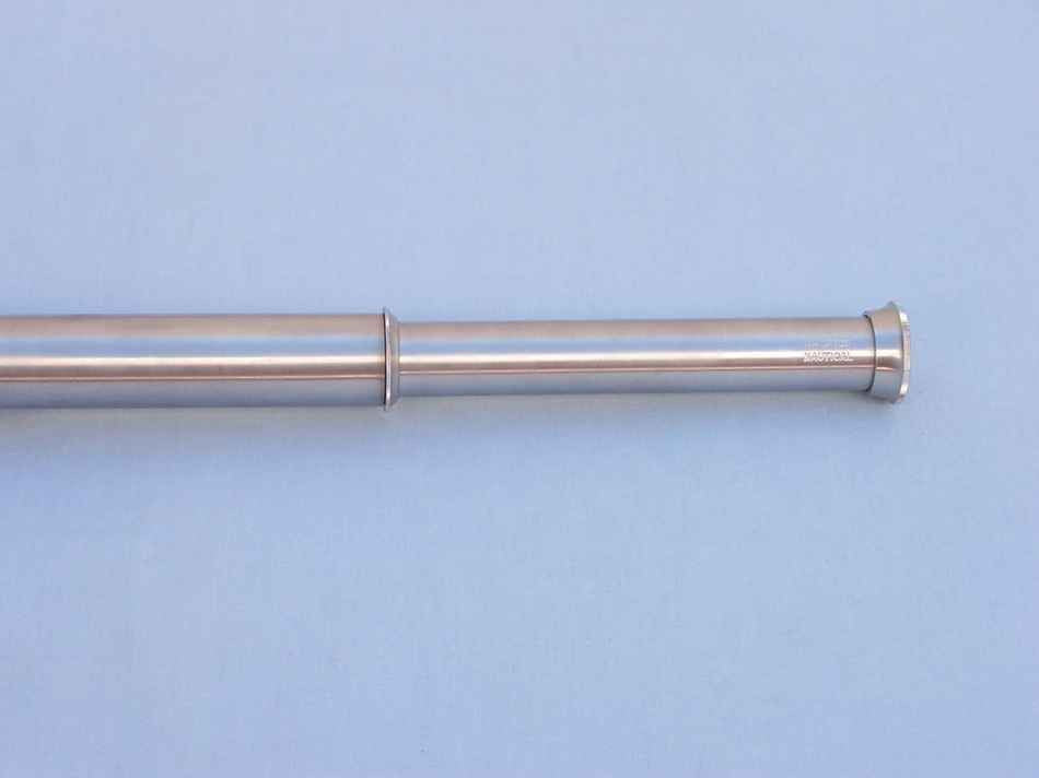 Deluxe Class Brushed Nickel Admirals Spyglass Telescope 27" with Rosewood Box