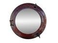 Antique Copper Decorative Ship Porthole Mirror 20"