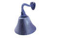 Rustic Dark Blue Cast Iron Hanging Ship's Bell 6"