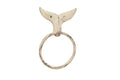 Whitewashed Cast Iron Whale Tail Towel Holder 7.5"