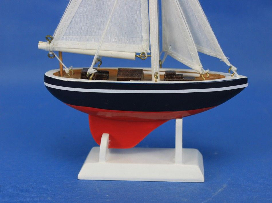 Wooden Endeavour Model Sailboat Decoration 9"