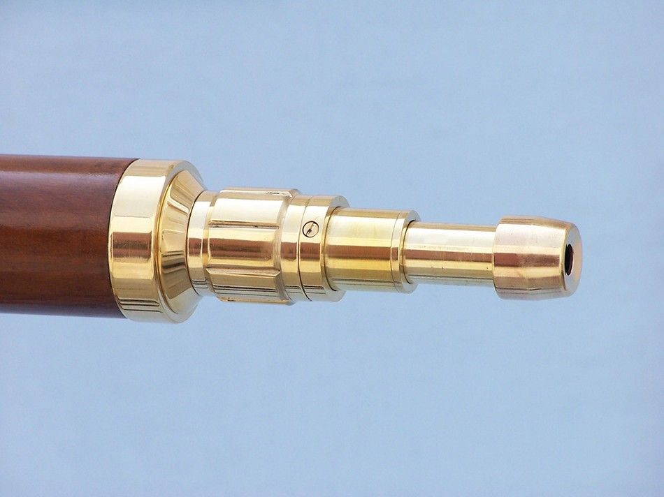 Floor Standing Brass/Wood Anchormaster Telescope 65"