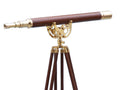 Floor Standing Brass/Wood Anchormaster Telescope 65"