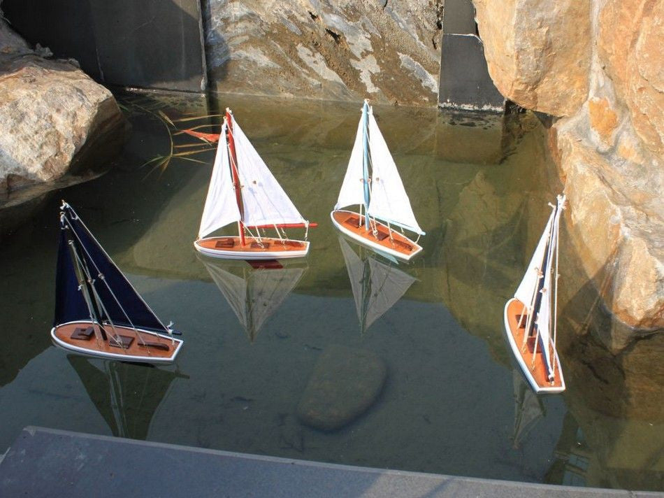 Wooden It Floats 12" - Light Blue Floating Sailboat Model