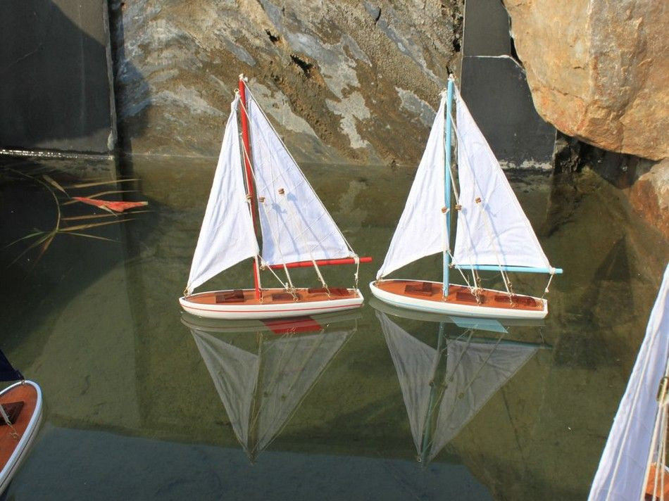 Wooden It Floats 12" - Light Blue Floating Sailboat Model