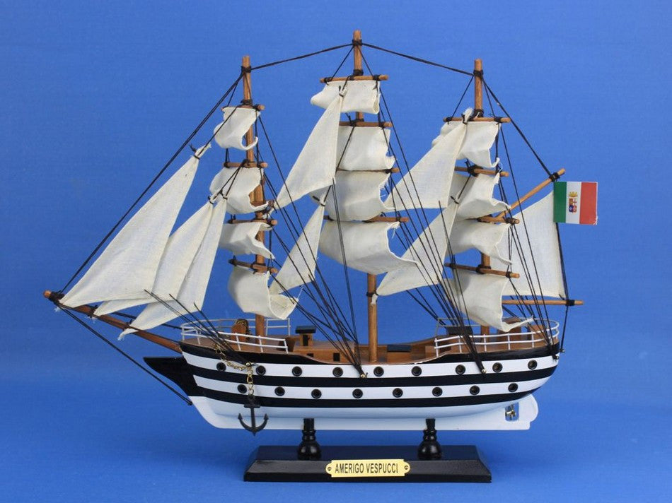 Wooden Amerigo Vespucci Tall Model Ship 15"