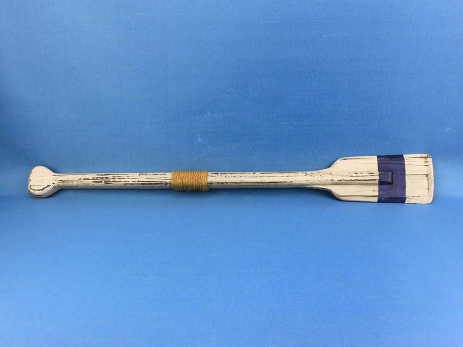 Wooden Rustic King Harbor Decorative Squared Rowing Boat Oar w/ Hooks 24"
