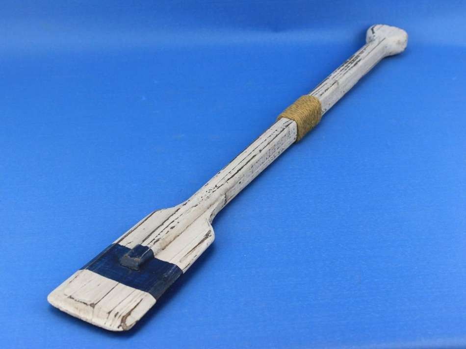 Wooden Rustic King Harbor Decorative Squared Rowing Boat Oar w/ Hooks 24"