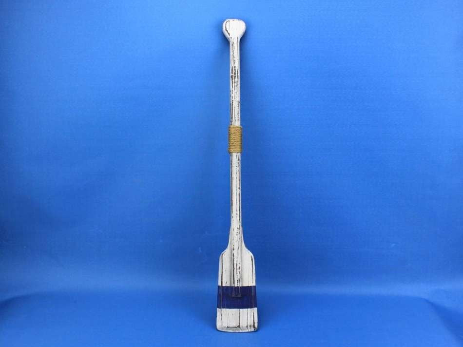 Wooden Rustic King Harbor Decorative Squared Rowing Boat Oar w/ Hooks 24"